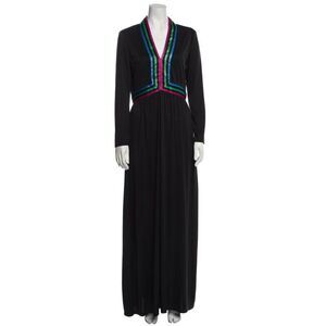 Victor Costa V-Neck Long Dress Size: S